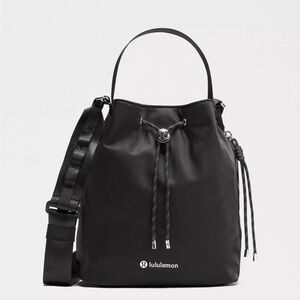 Lululemon Drawstring Black Bucket Bag